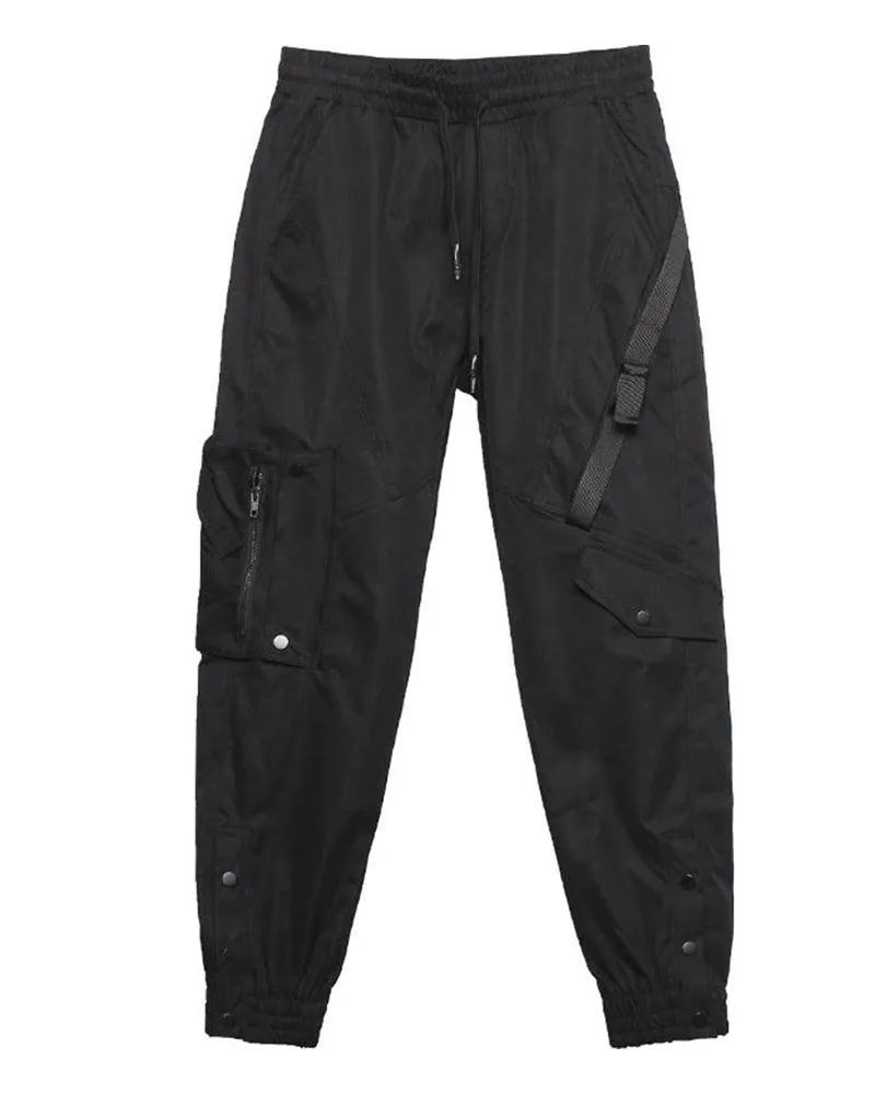 Ninja Techwear Black Slim Cargo Pants