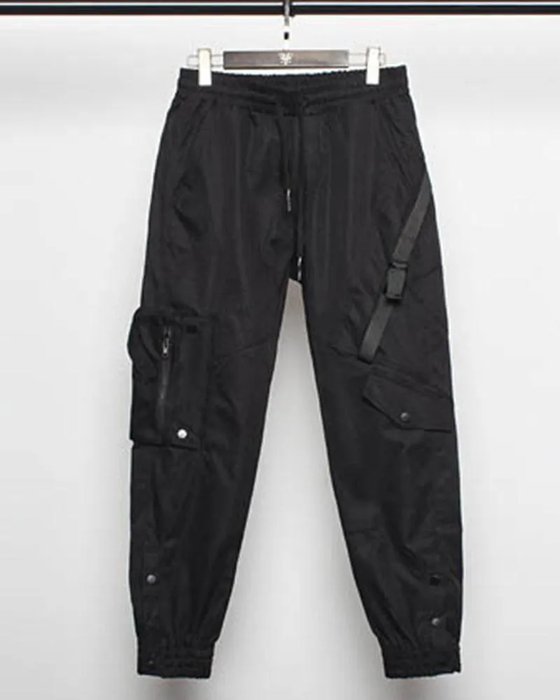 Ninja Techwear Black Slim Cargo Pants
