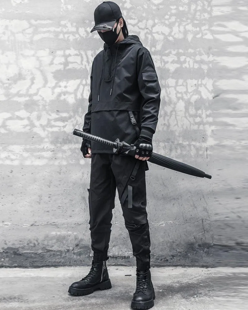 Ninja Techwear Black Slim Cargo Pants