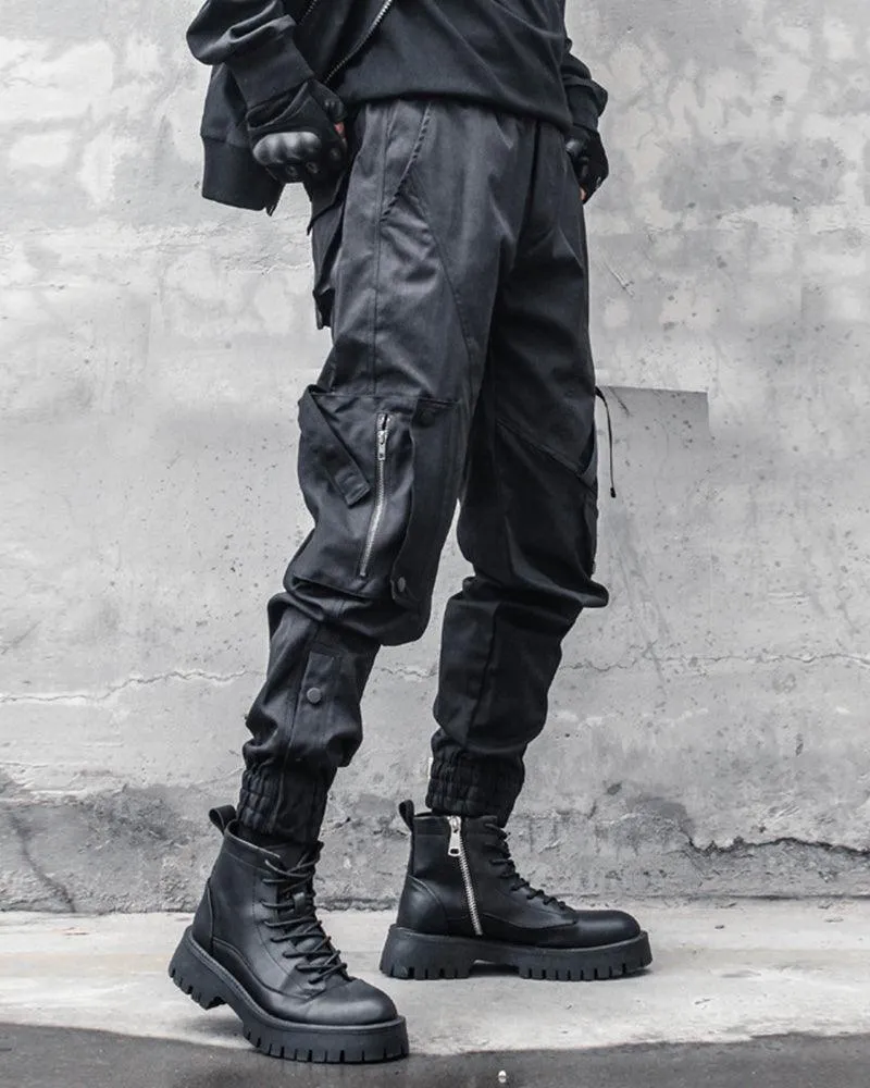 Ninja Techwear Black Slim Cargo Pants