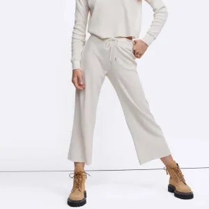 Organic Thermal Wide Leg Pant, Bone