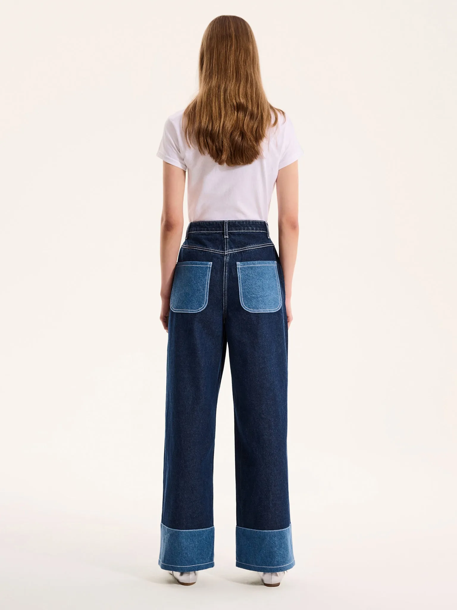 Portland Contrast Raw Denim Jean in Dark Wash