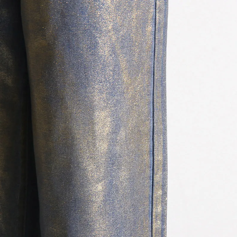 Retro High-Waisted Wide-Leg Denim Jeans for Women - Cozy Street Style