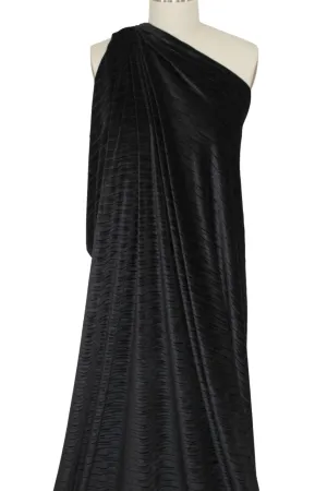 Rolling Waves Stretch Velvet - Black