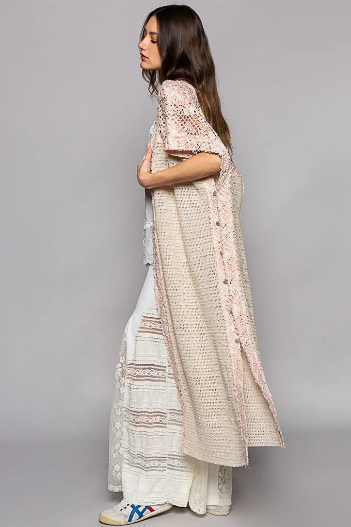 Side Buttons Crochet Sweater