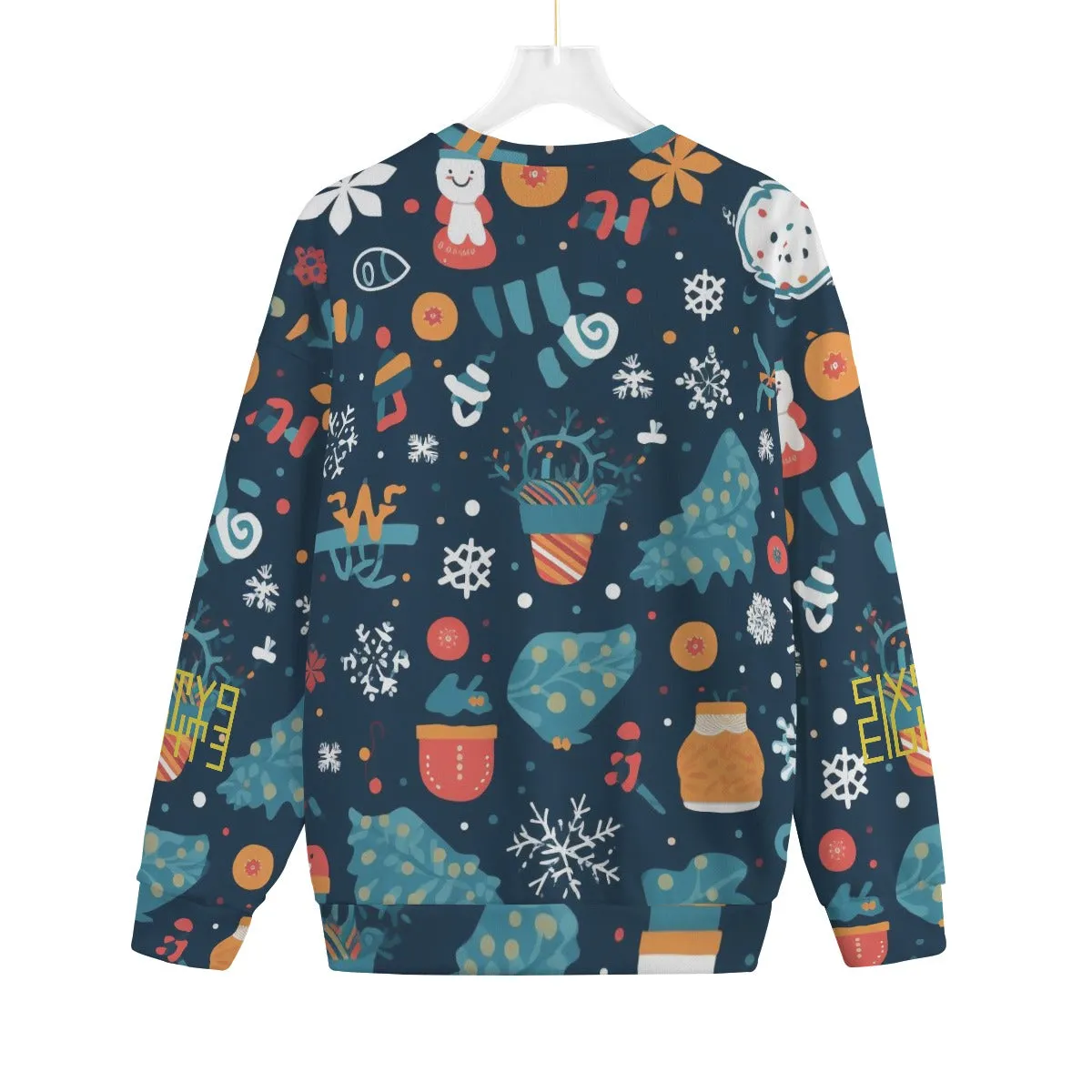 Sixty Eight 93 Logo Gold Ugly Christmas Unisex Drop-Shoulder Knitted Fleece Sweater #11