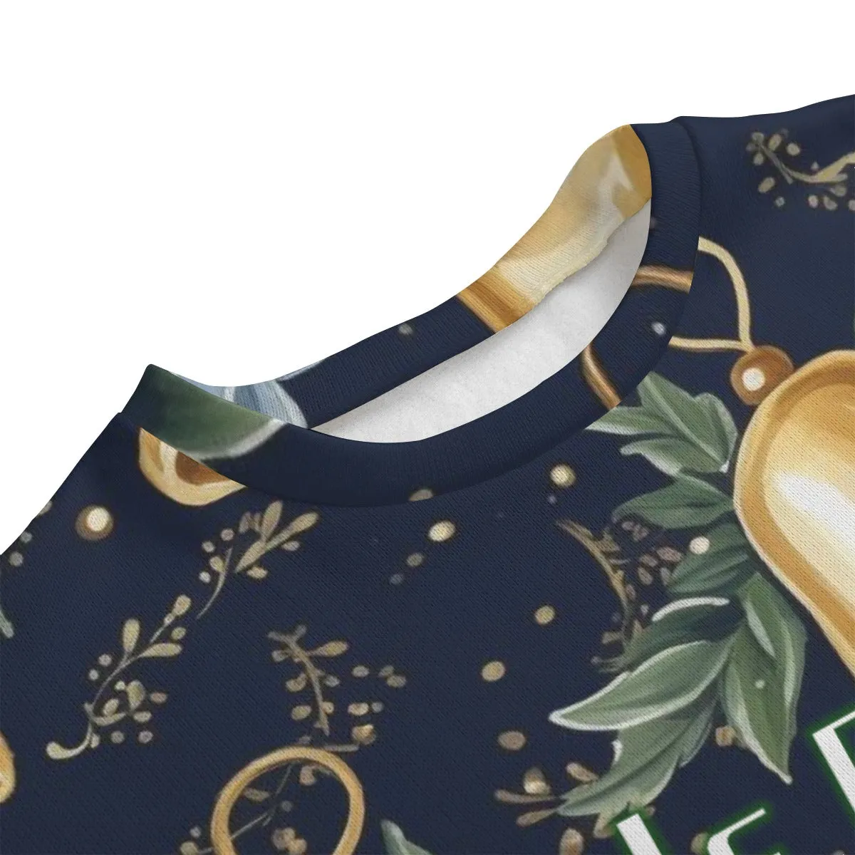 Sixty Eight 93 Logo Gold Unisex Ugly Christmas Drop-Shoulder Knitted Fleece Sweater #3