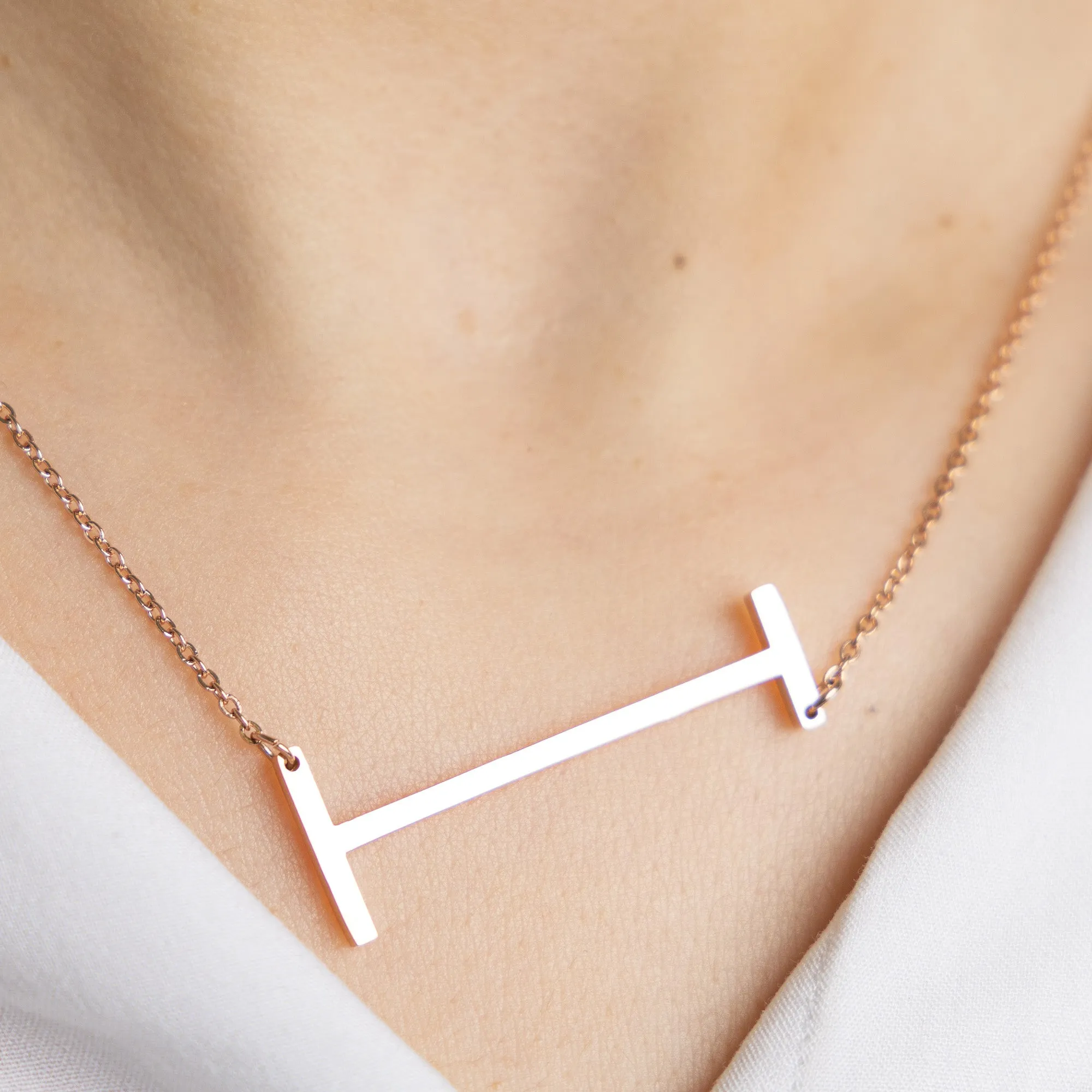 Slanting Letters Necklace