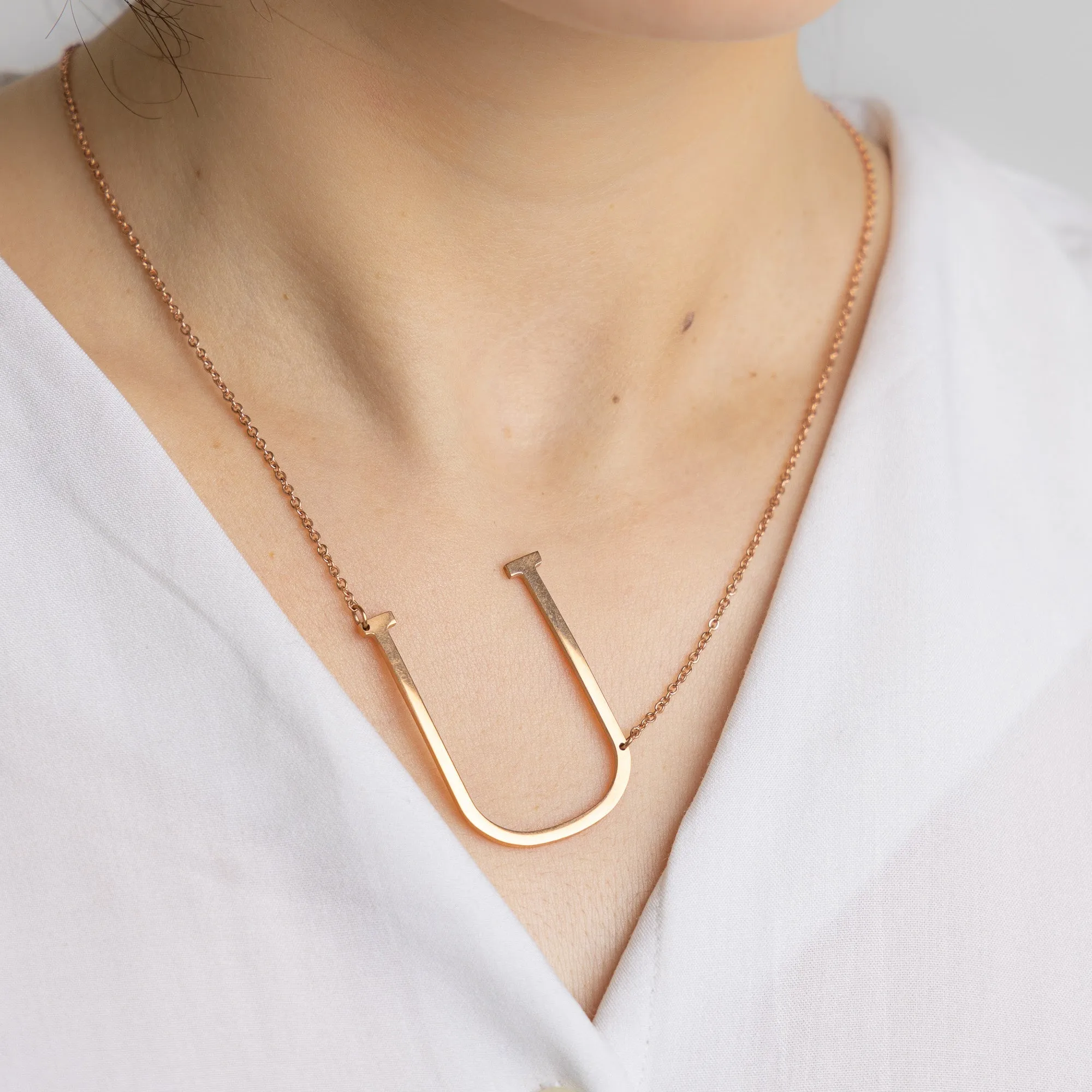 Slanting Letters Necklace