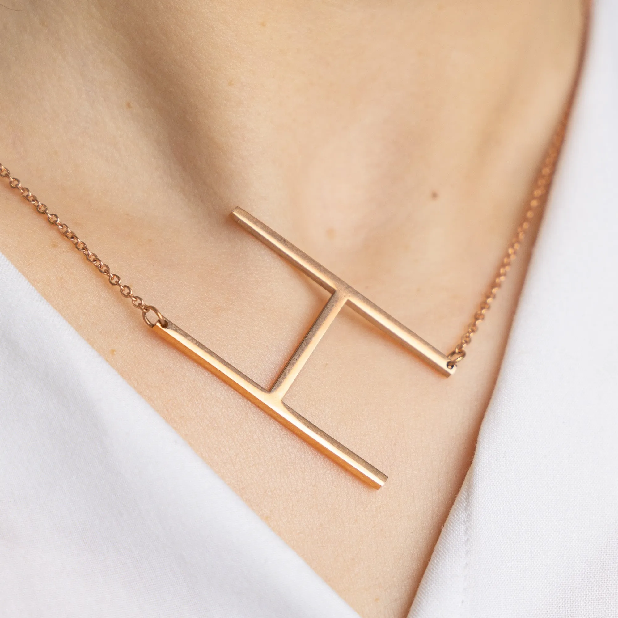 Slanting Letters Necklace