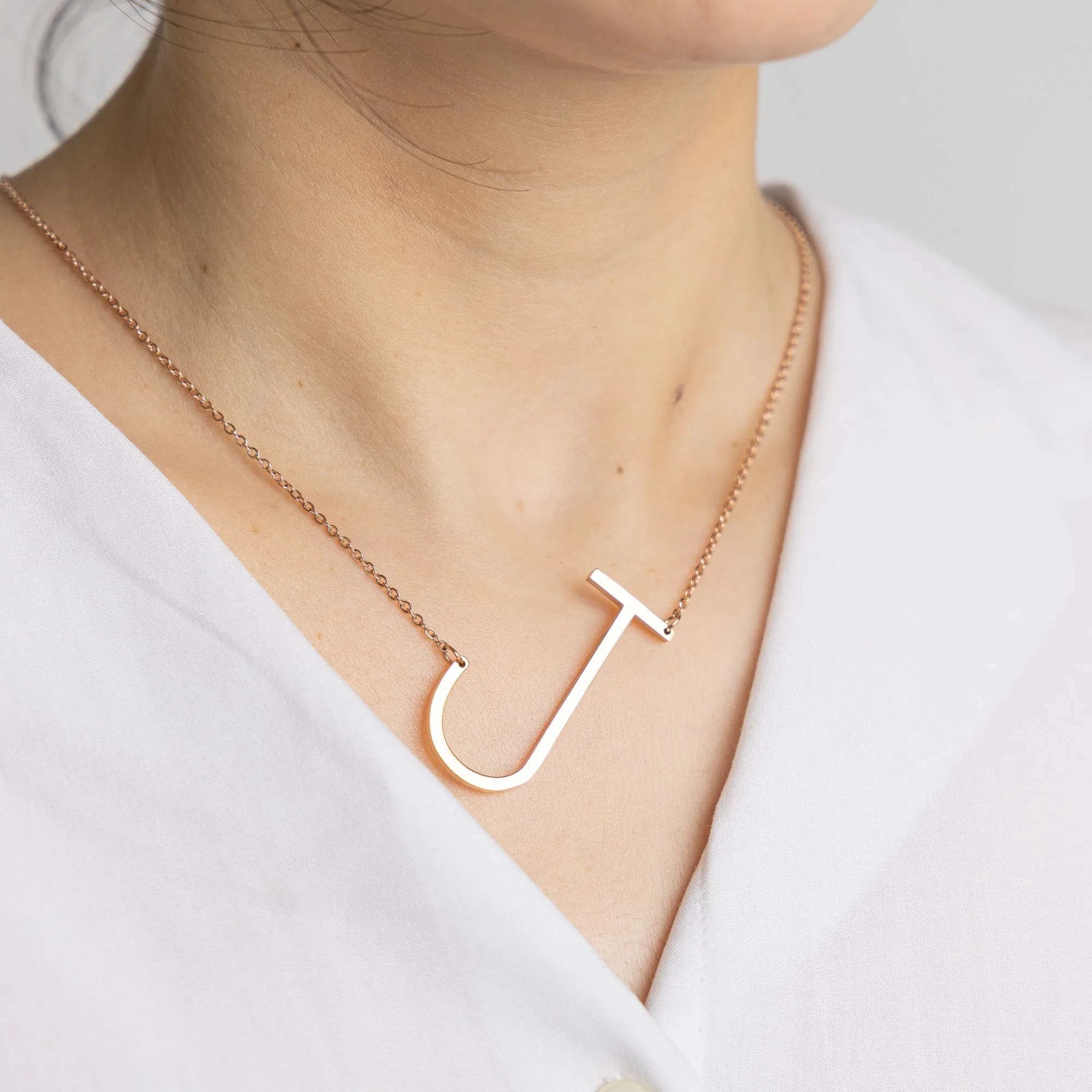 Slanting Letters Necklace