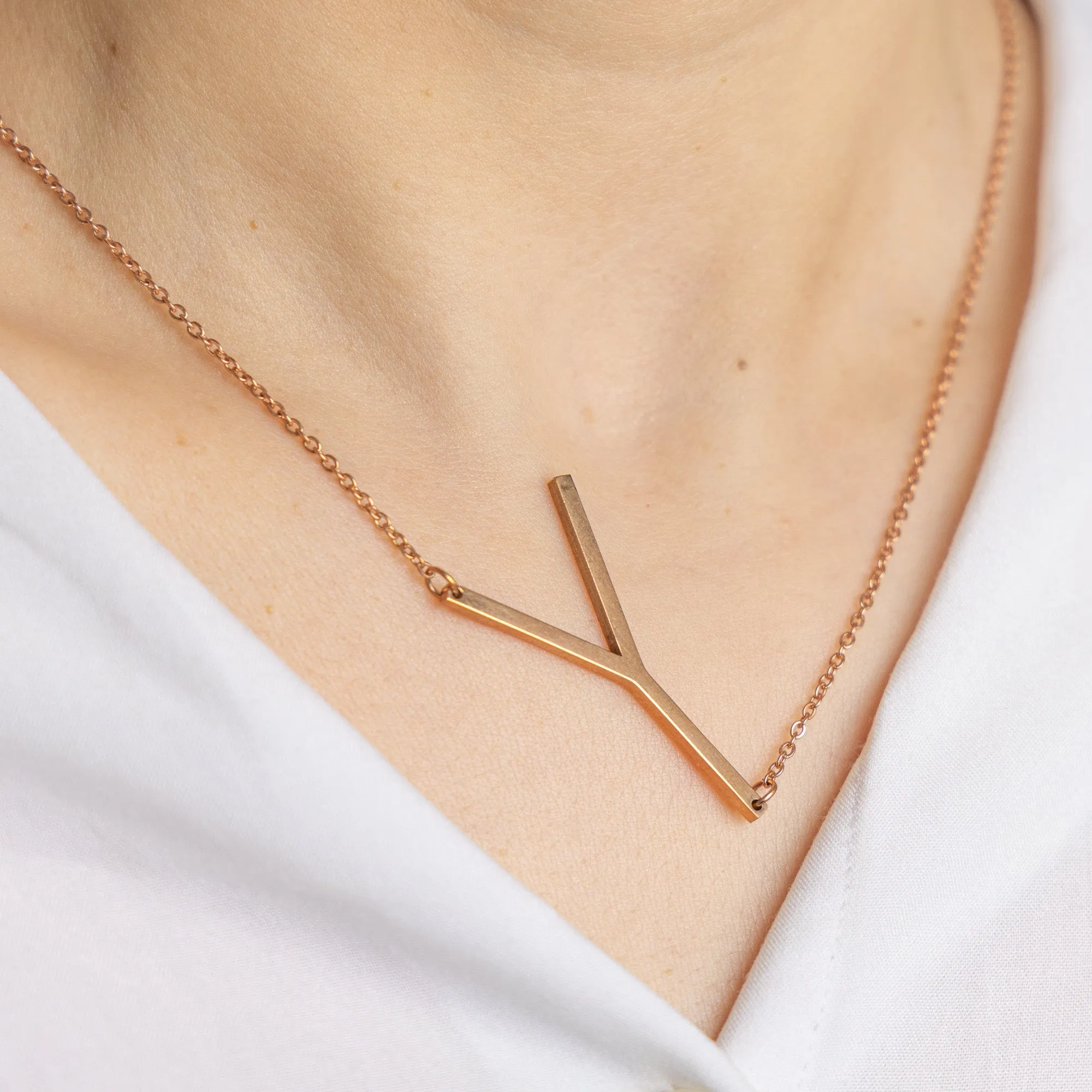Slanting Letters Necklace