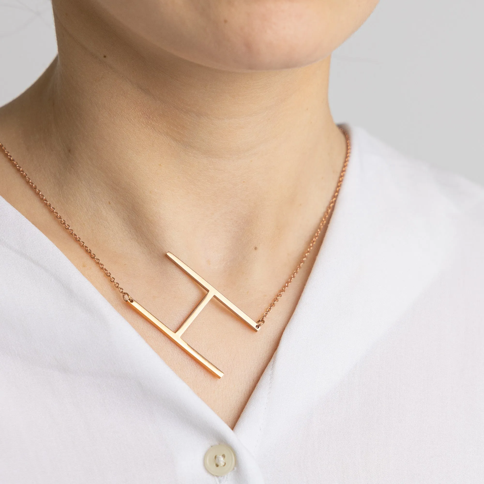 Slanting Letters Necklace