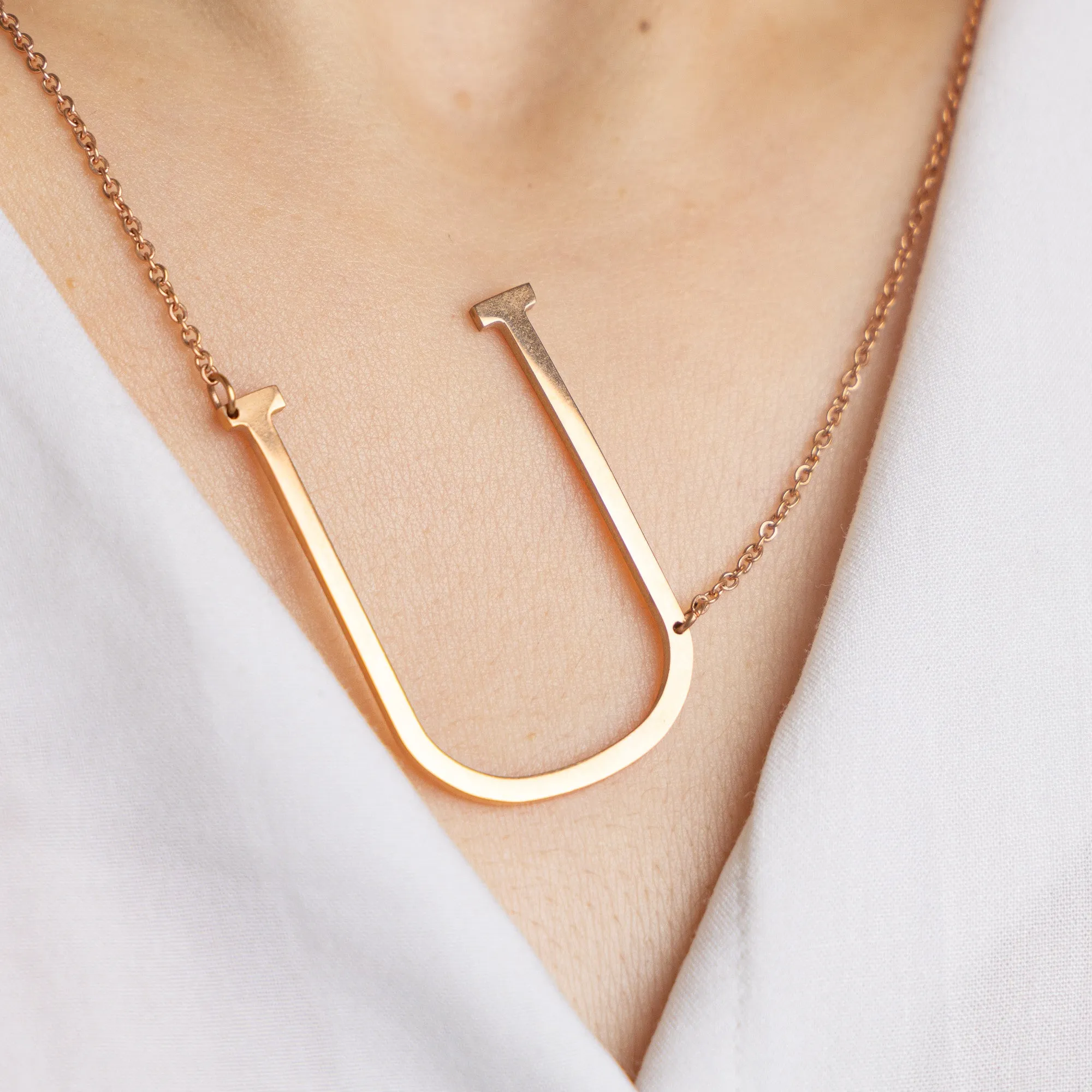 Slanting Letters Necklace