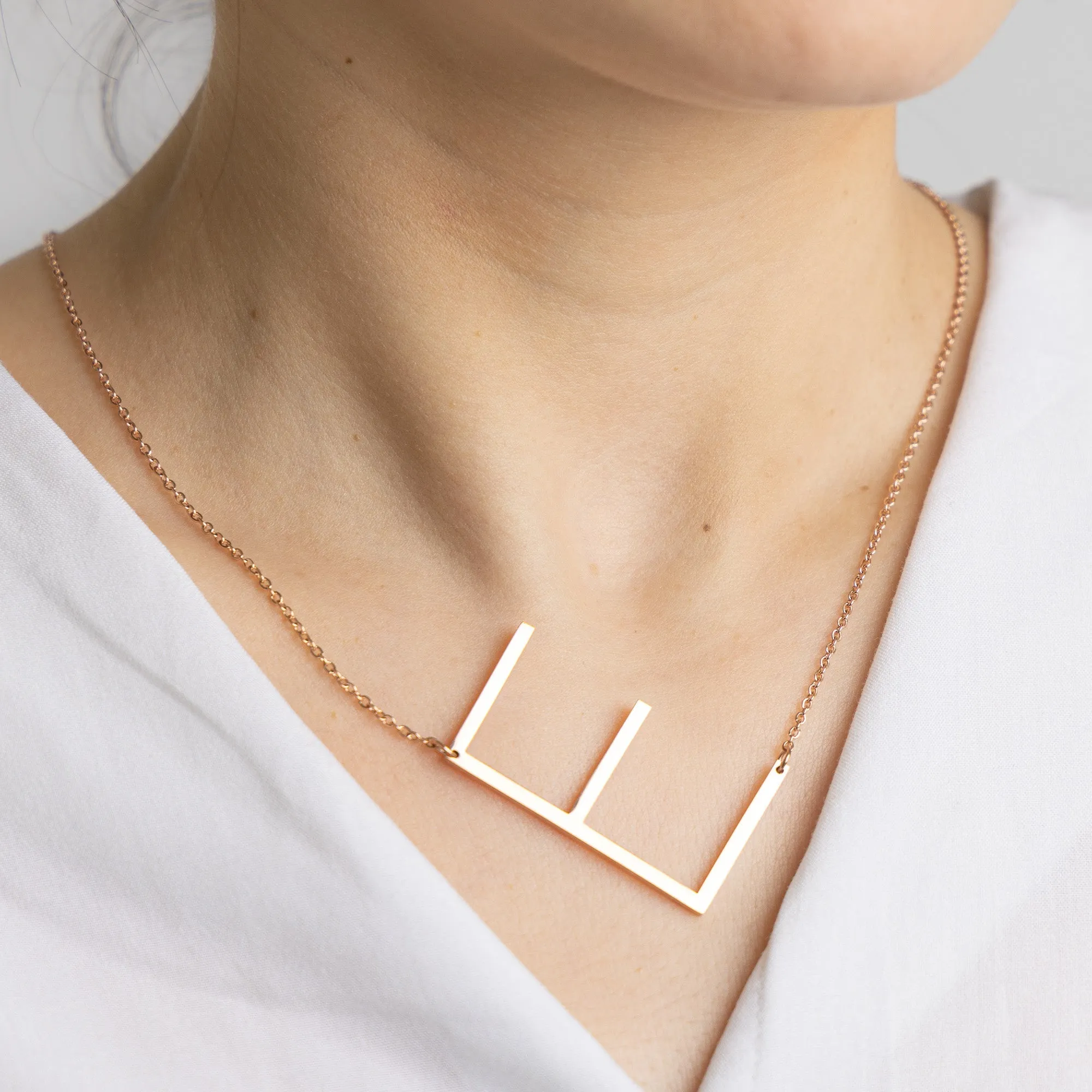 Slanting Letters Necklace