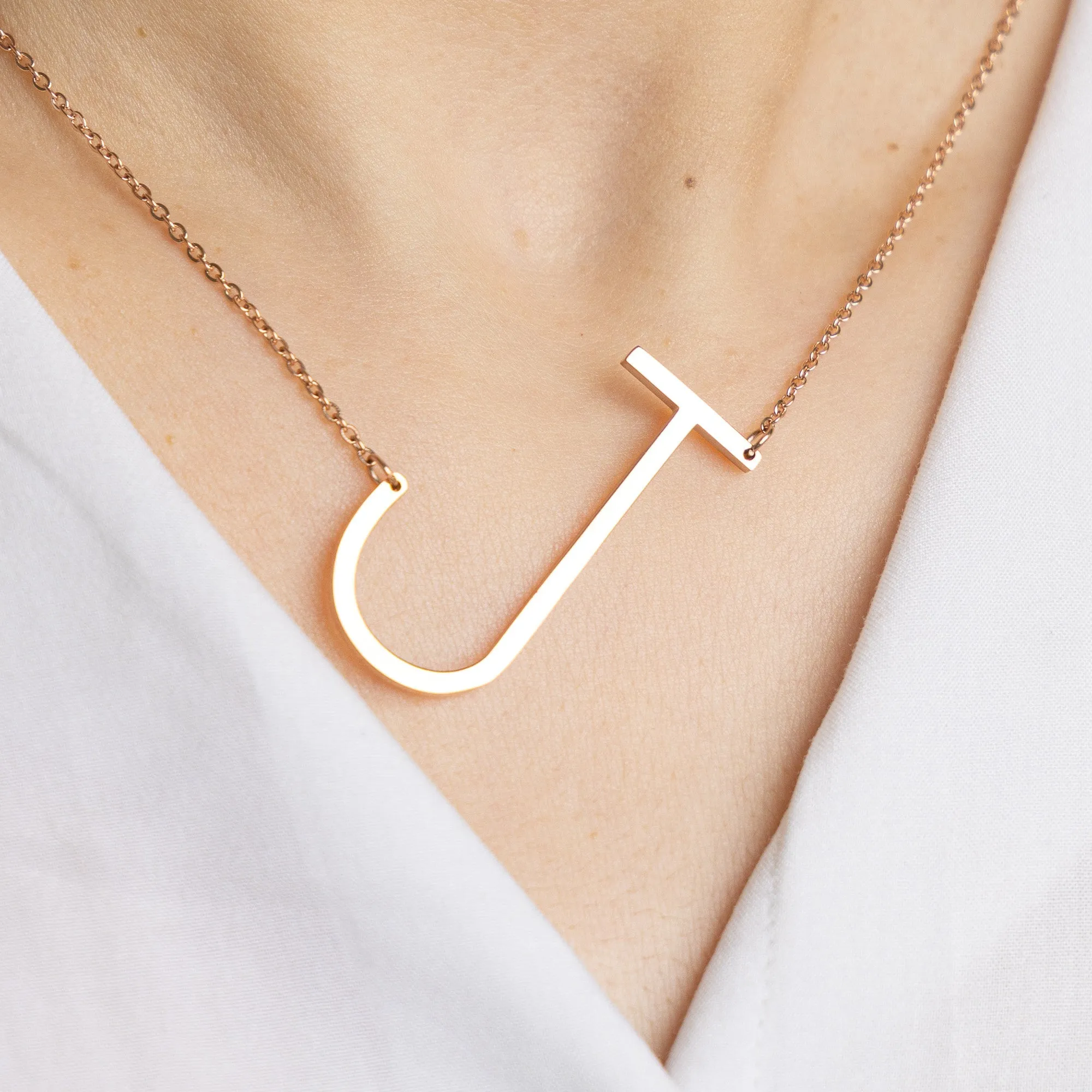 Slanting Letters Necklace
