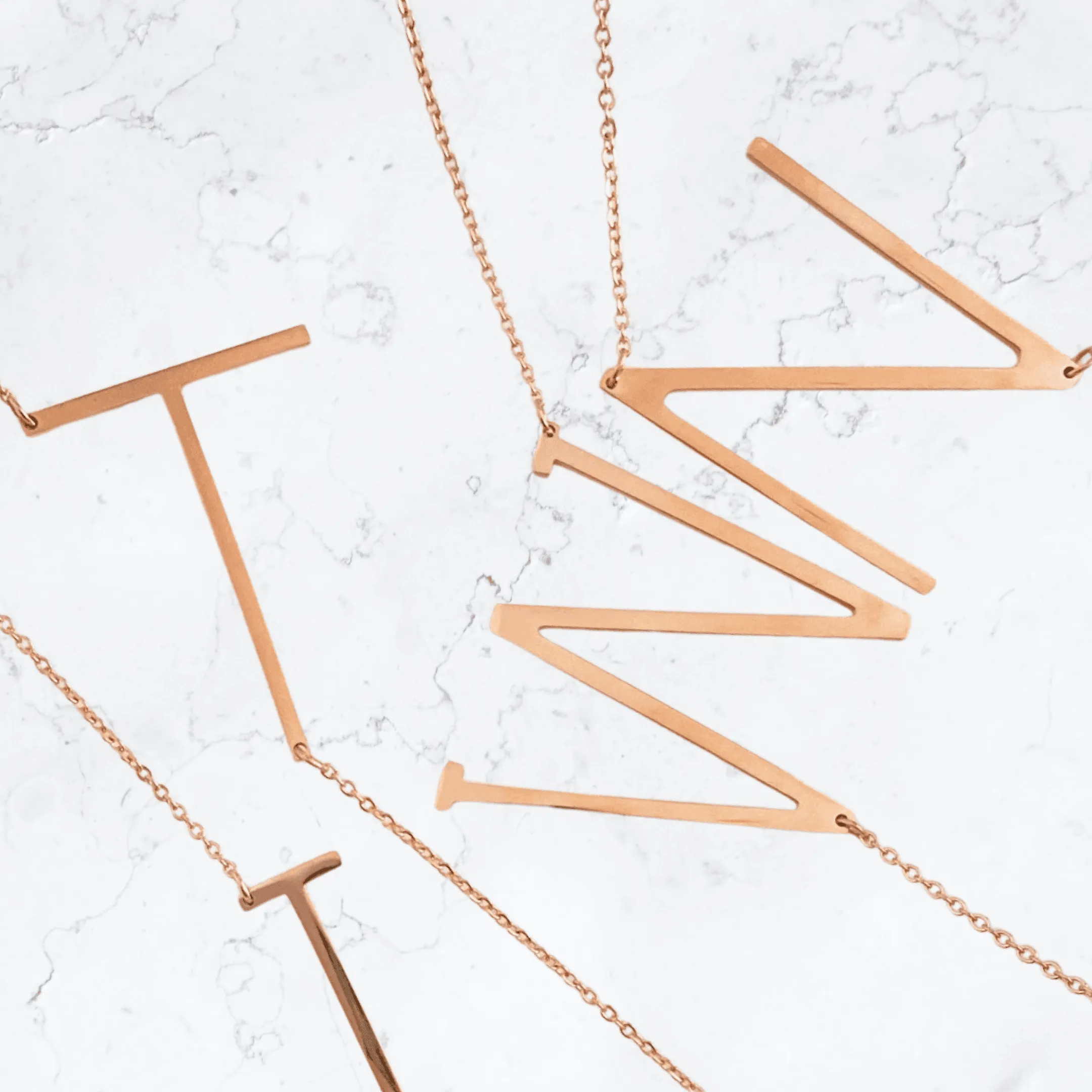 Slanting Letters Necklace