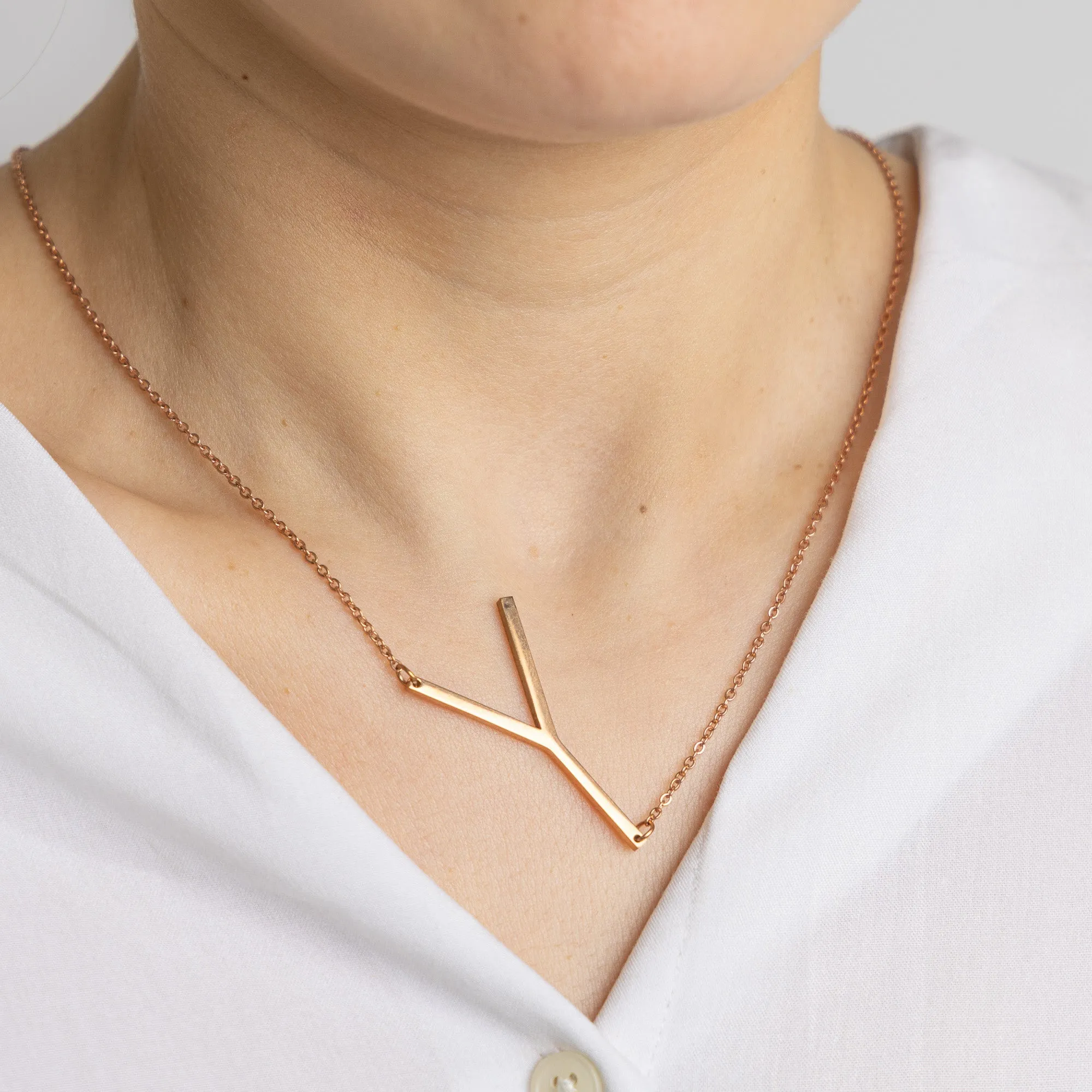Slanting Letters Necklace