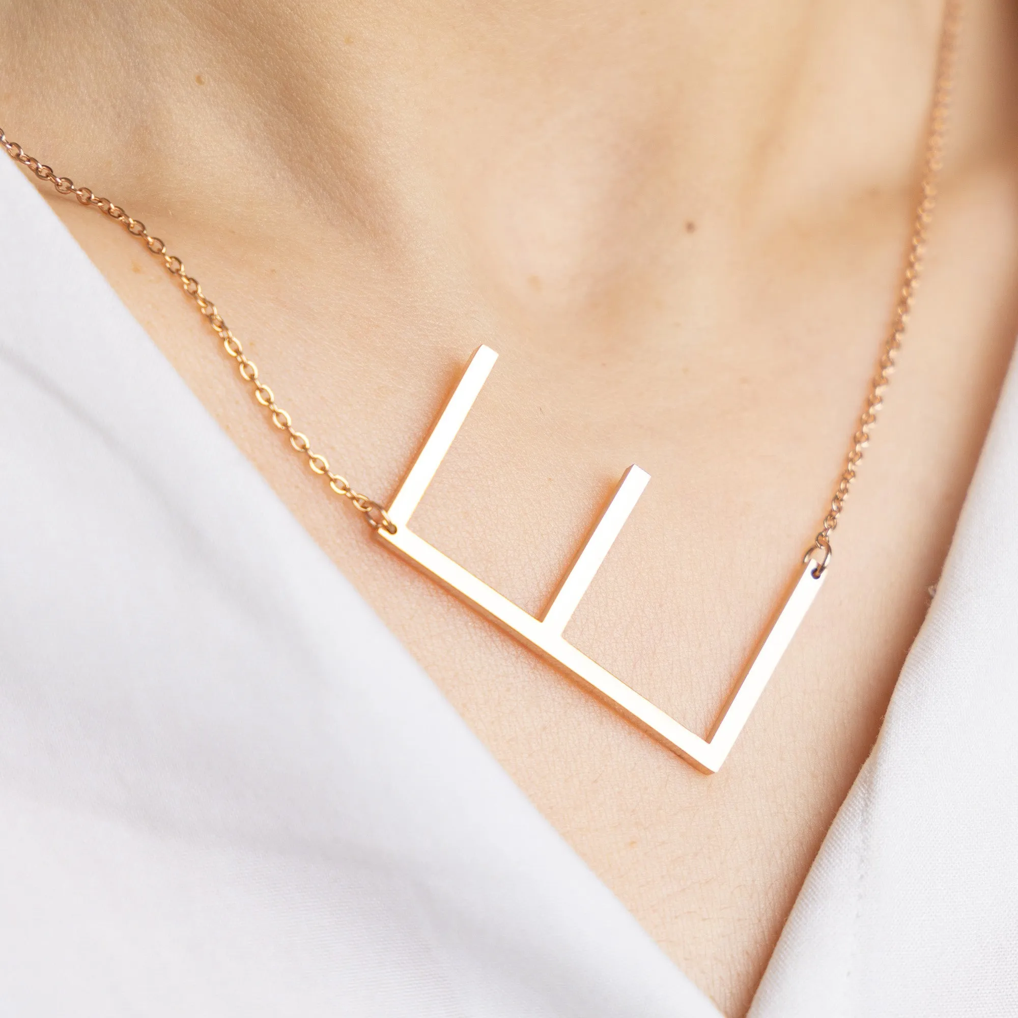 Slanting Letters Necklace