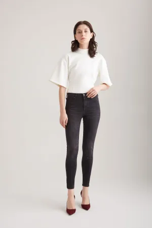 Sophia - High Waist Super Skinny - Black Vintage
