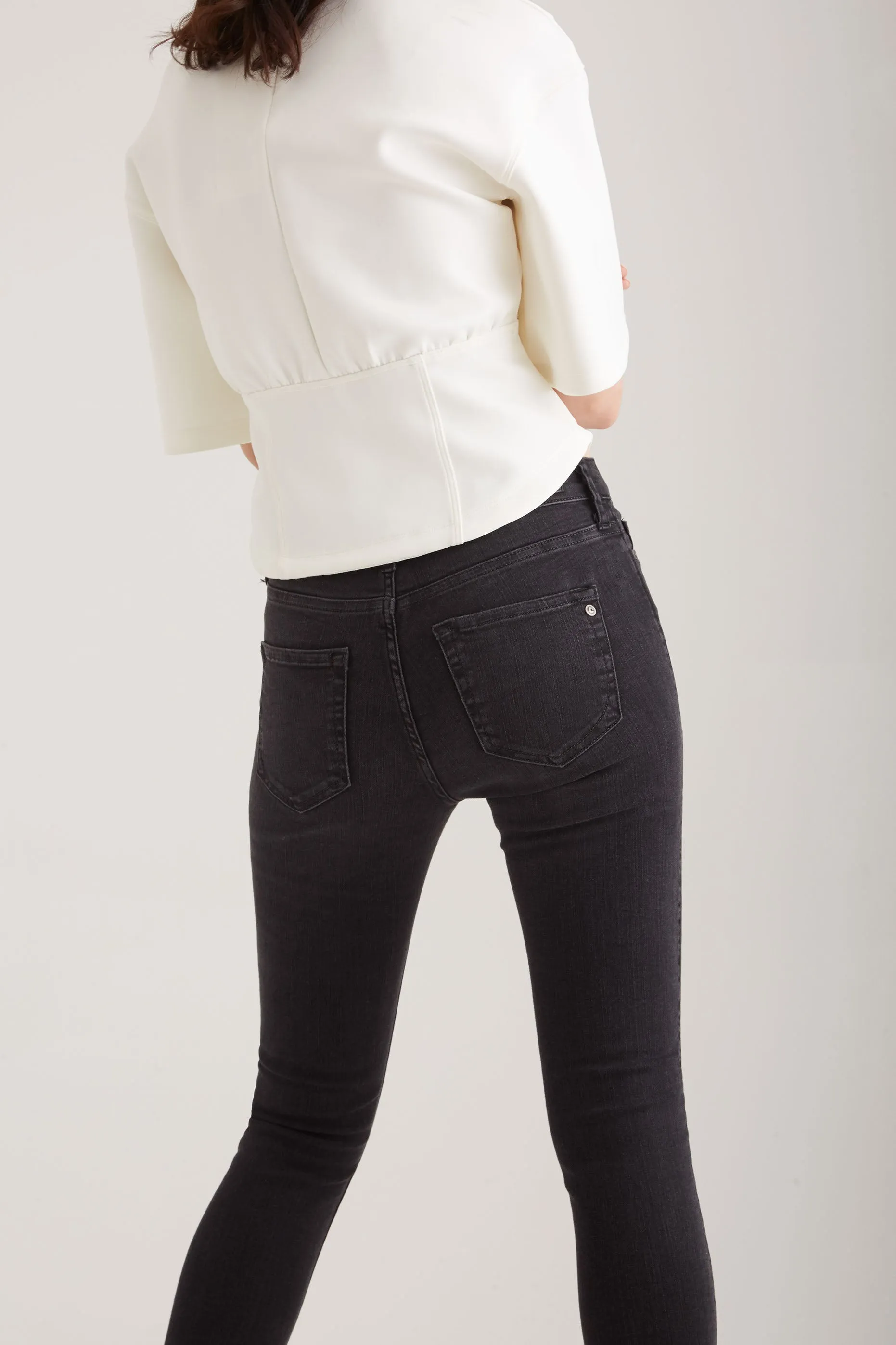 Sophia - High Waist Super Skinny - Black Vintage