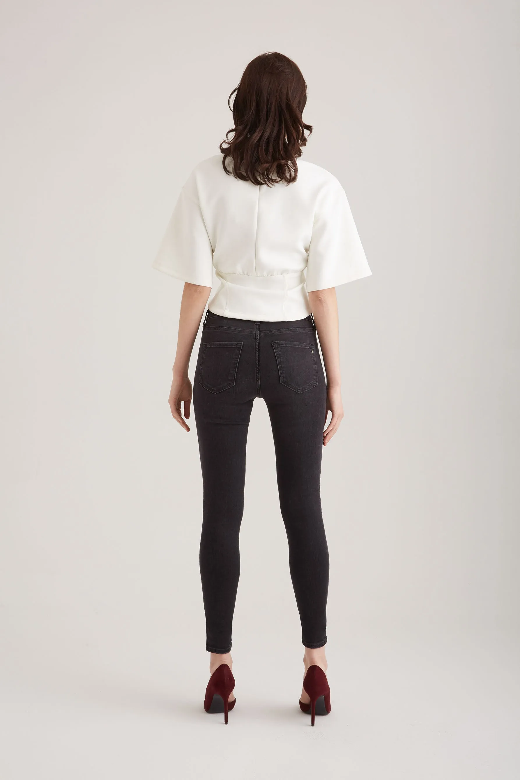 Sophia - High Waist Super Skinny - Black Vintage