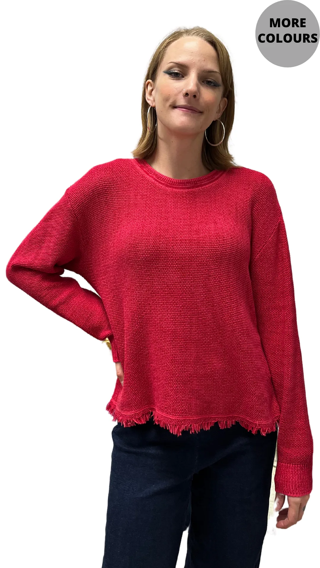 Sparrow Pullover Fringe Hem Sweater. Style PH80093