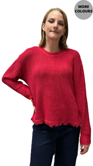 Sparrow Pullover Fringe Hem Sweater. Style PH80093