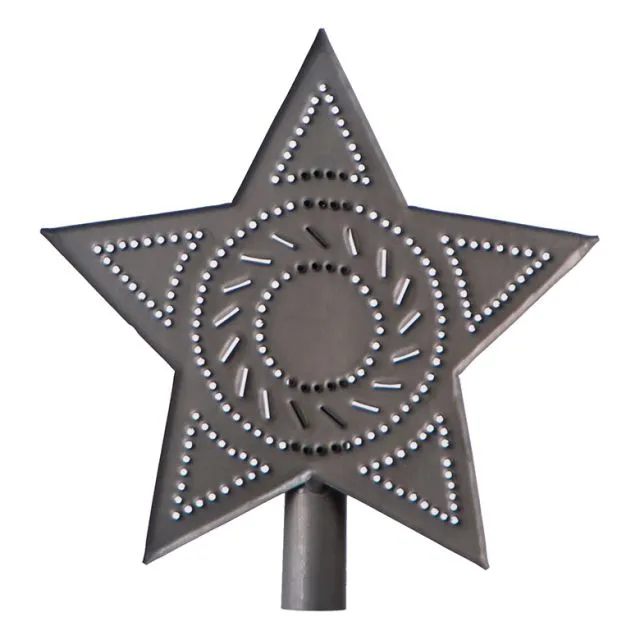 Tin Star Tree Topper - Kettle Black