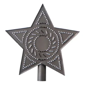 Tin Star Tree Topper - Kettle Black