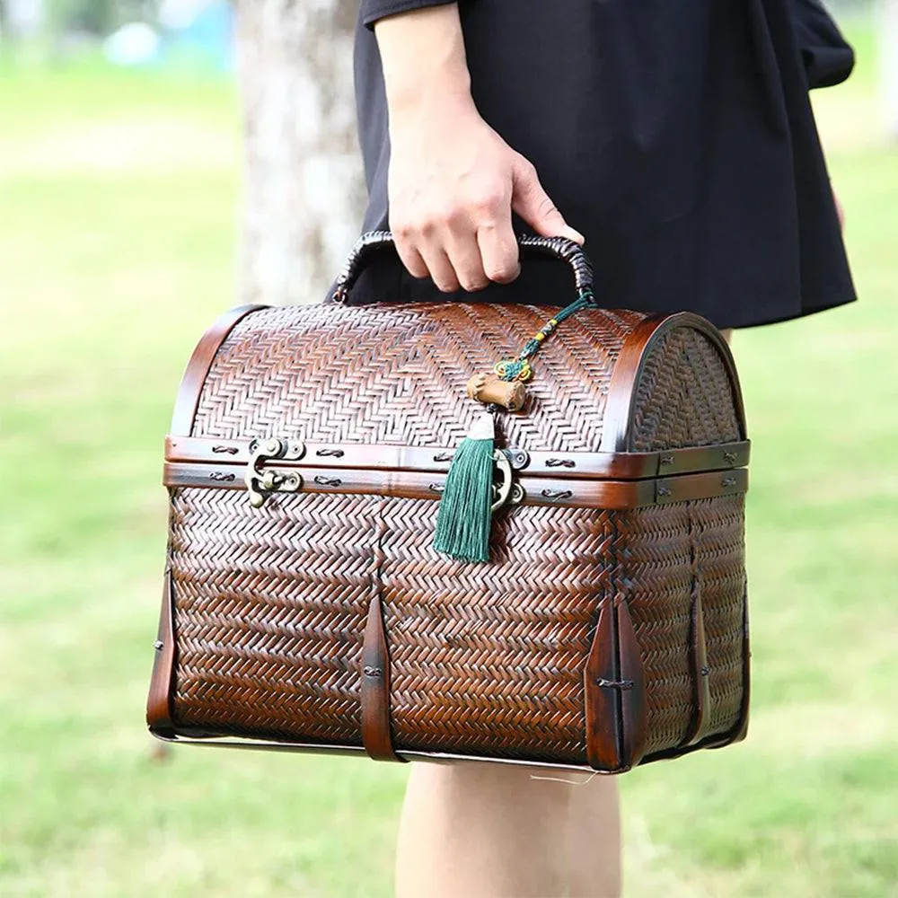 Traditional Bamboo Handcrafted Storage Case