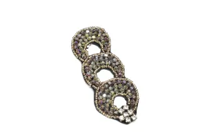 Triple Loop Rhinestone Patch 3.95" x 0.50"