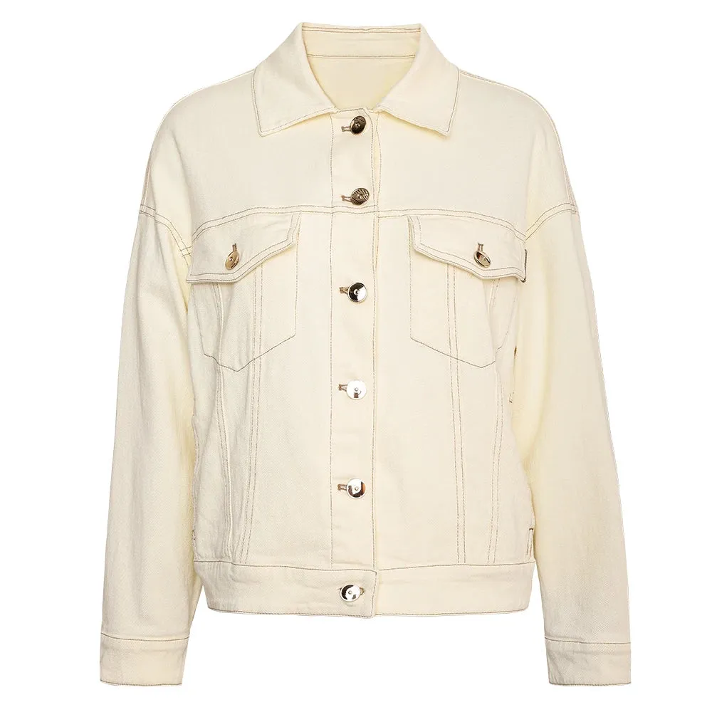Turn-Down Collar Cotton Blend Coat