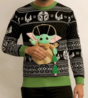 Ugly Christmas Sweater - 3D Baby Yoda Movement for Star Wars Fans