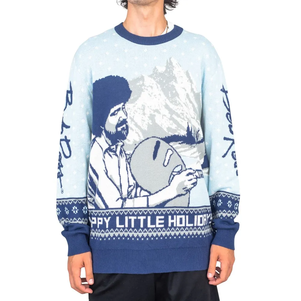 Ugly Christmas Sweater - Bob Ross Design for Holiday Parties