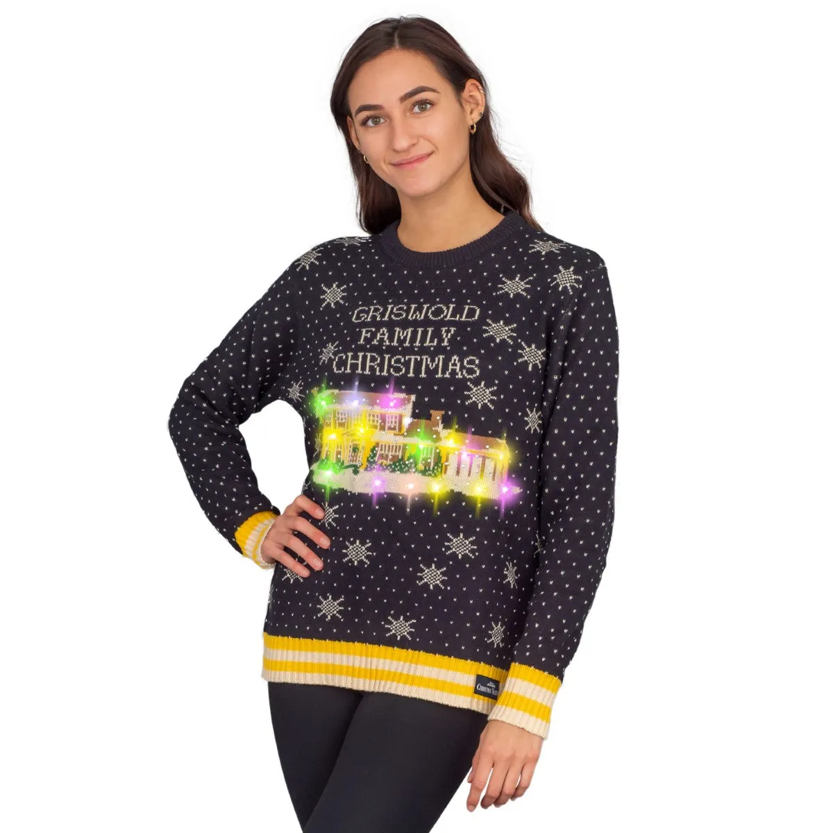 Ugly Christmas Sweater - Griswold Family Design with LED Lights for Holiday Fun
