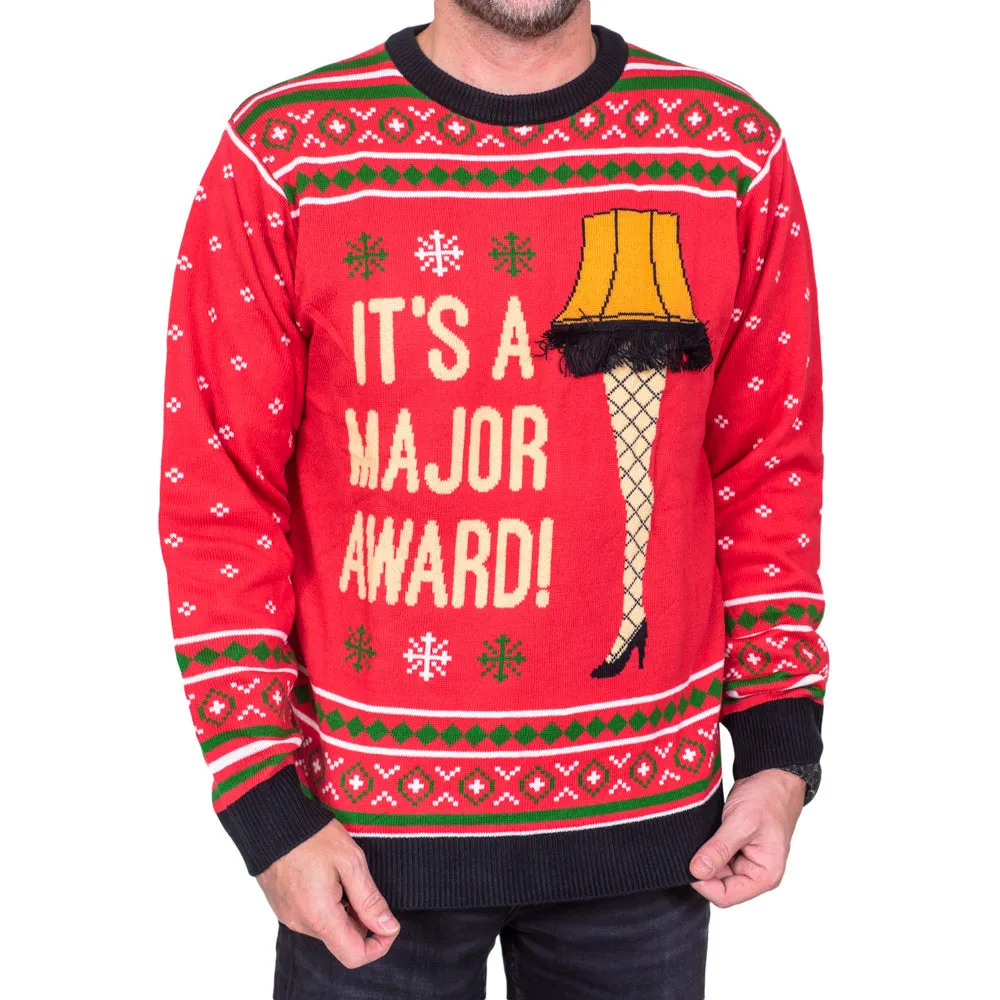 Ugly Christmas Sweater - Iconic Leg Lamp Design for Holiday Parties