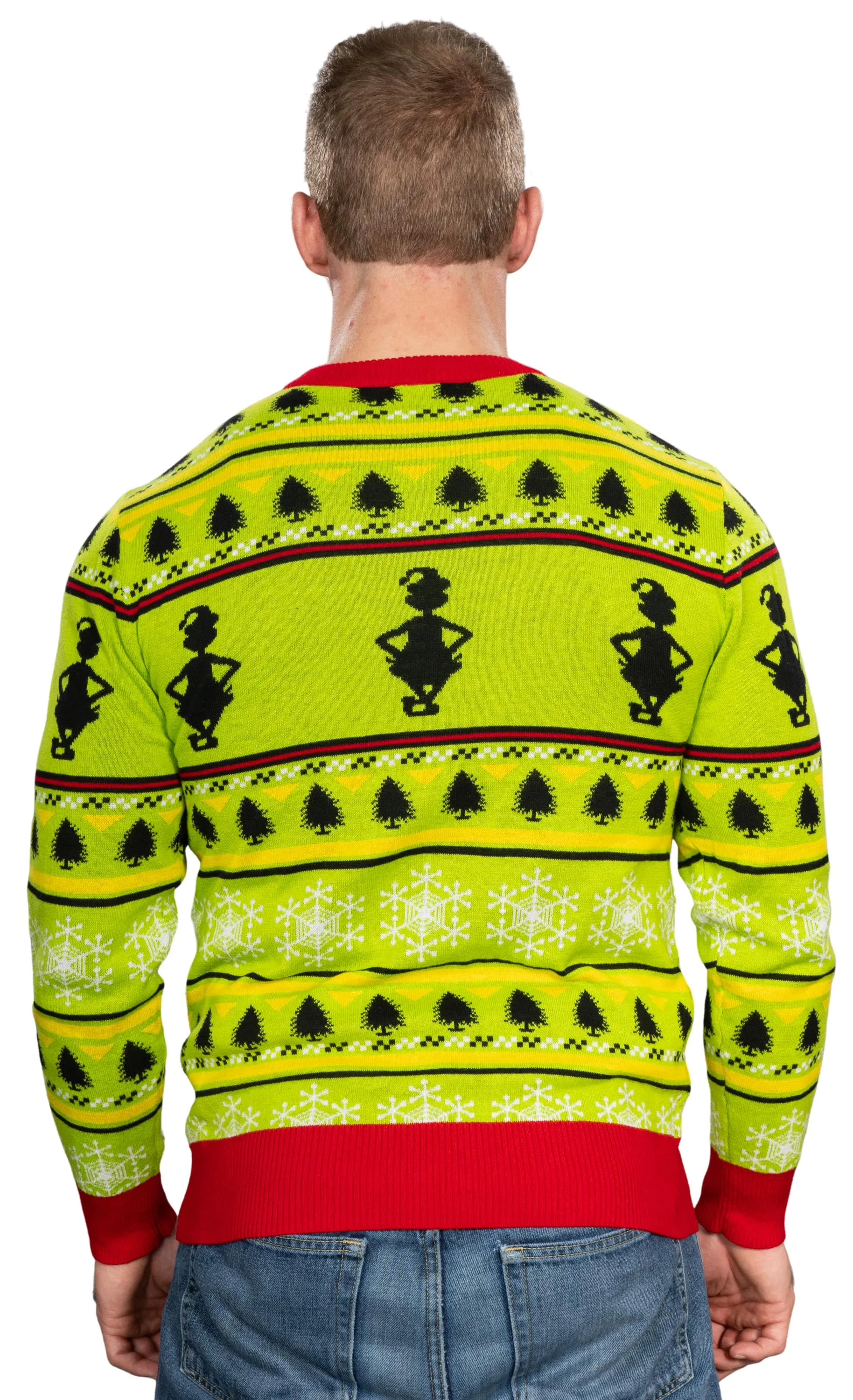 Ugly Christmas Sweater JulesRoche Grinch Design Pullover