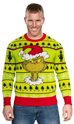 Ugly Christmas Sweater JulesRoche Grinch Design Pullover