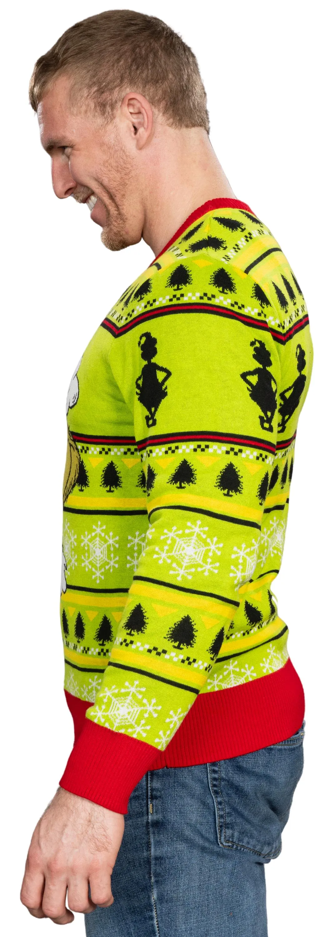 Ugly Christmas Sweater JulesRoche Grinch Design Pullover