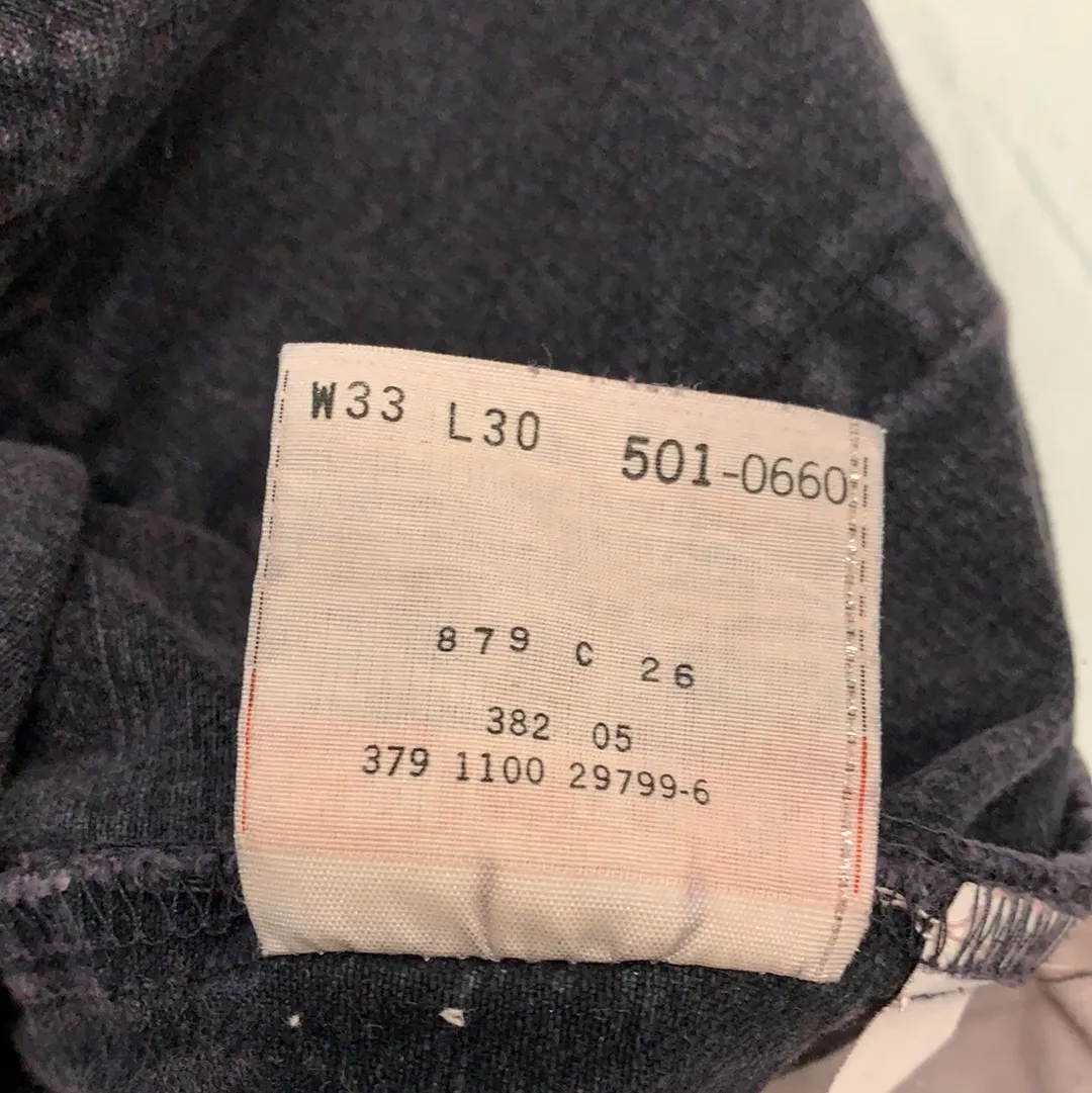 Vintage Levi’s denim 501 Custom Black Jeans - 33in