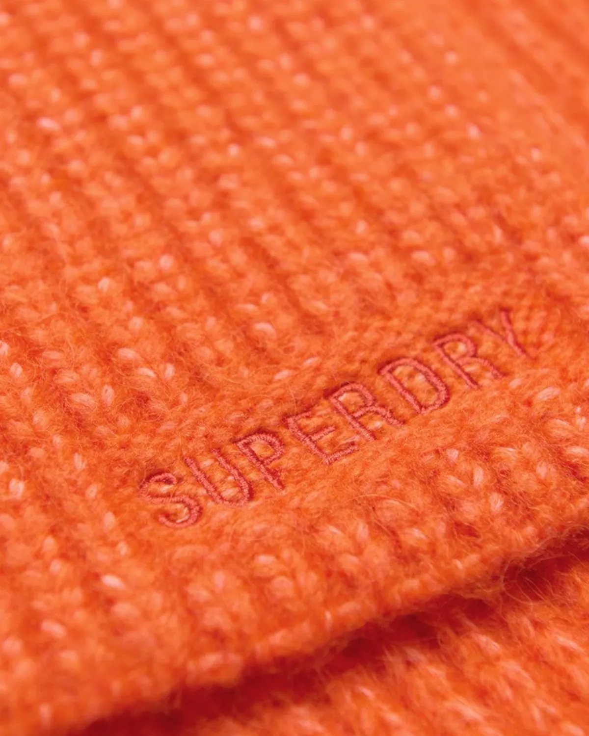Vintage Ribbed Scarf in Flame Orange
