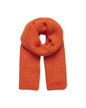 Vintage Ribbed Scarf in Flame Orange