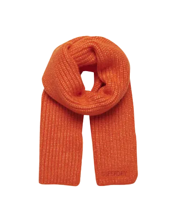 Vintage Ribbed Scarf in Flame Orange