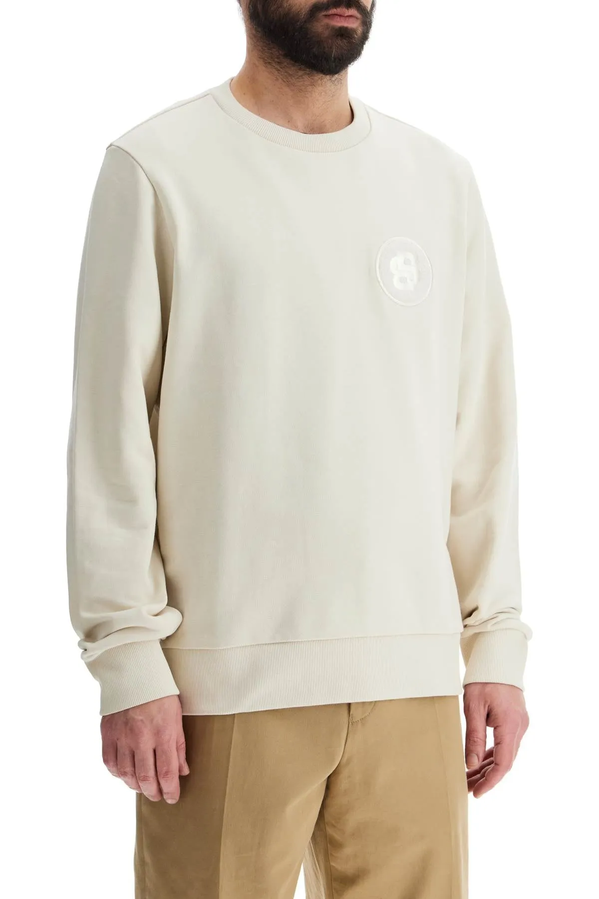 White Loose Fit Long Sleeve Sweatshirt C-sharpi 08