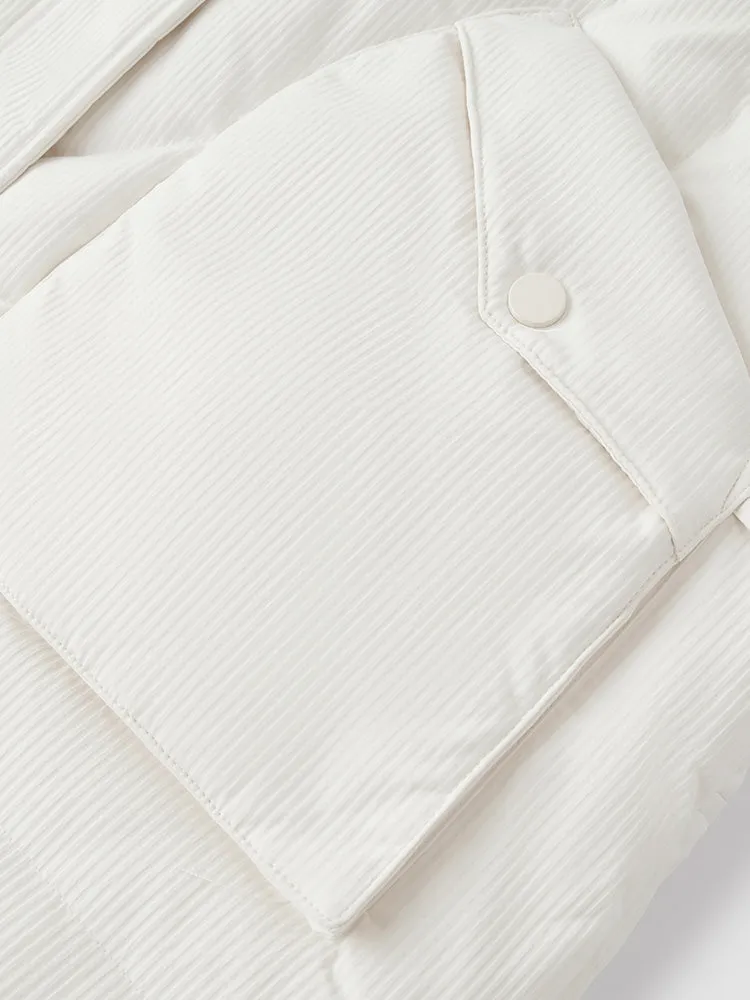Women's medium length thick down jacket