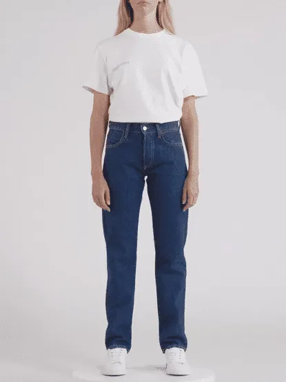 Womens Nettle Denim Straight Leg Jeans—mid wash
