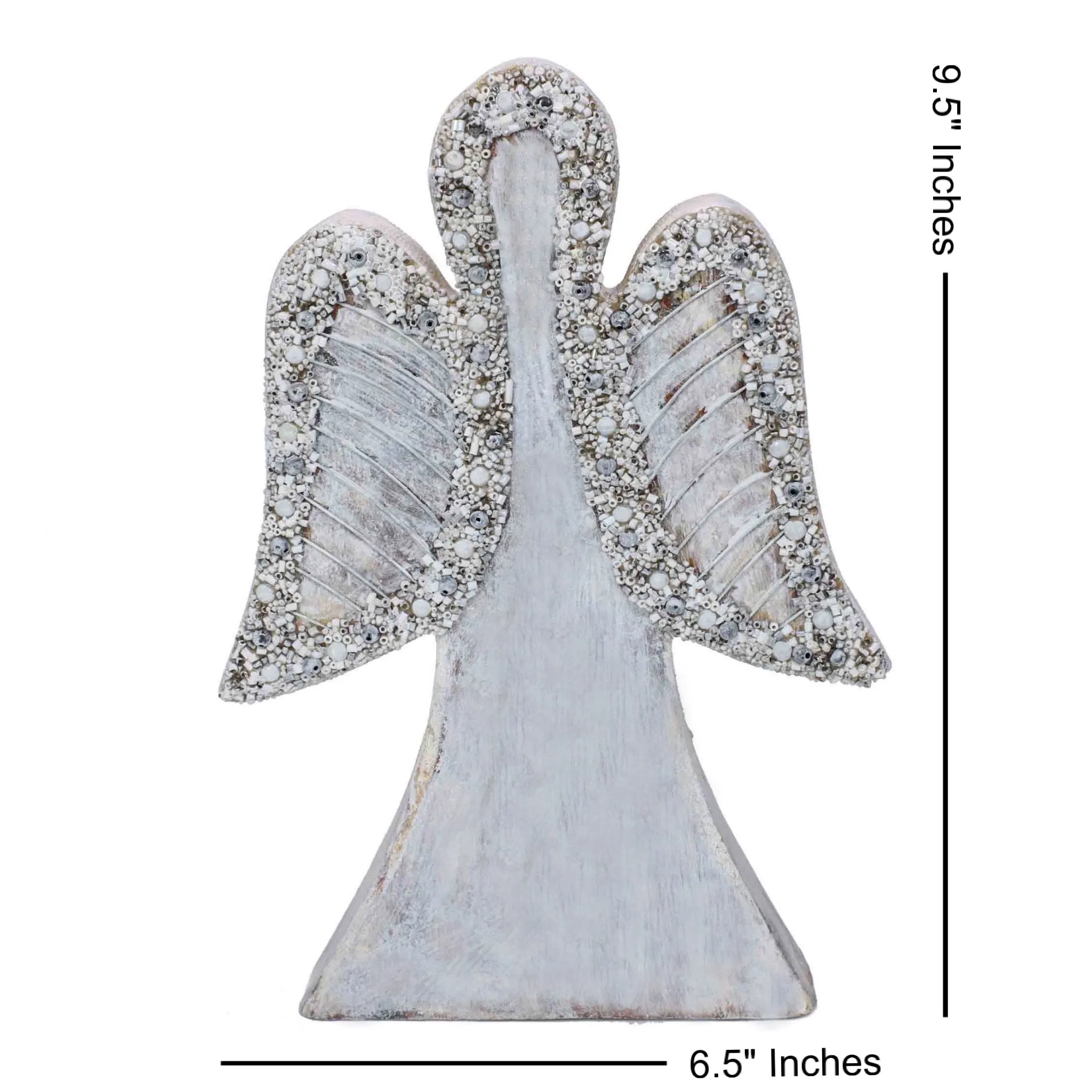 Wood Angel, Christmas | Winter Decor in White