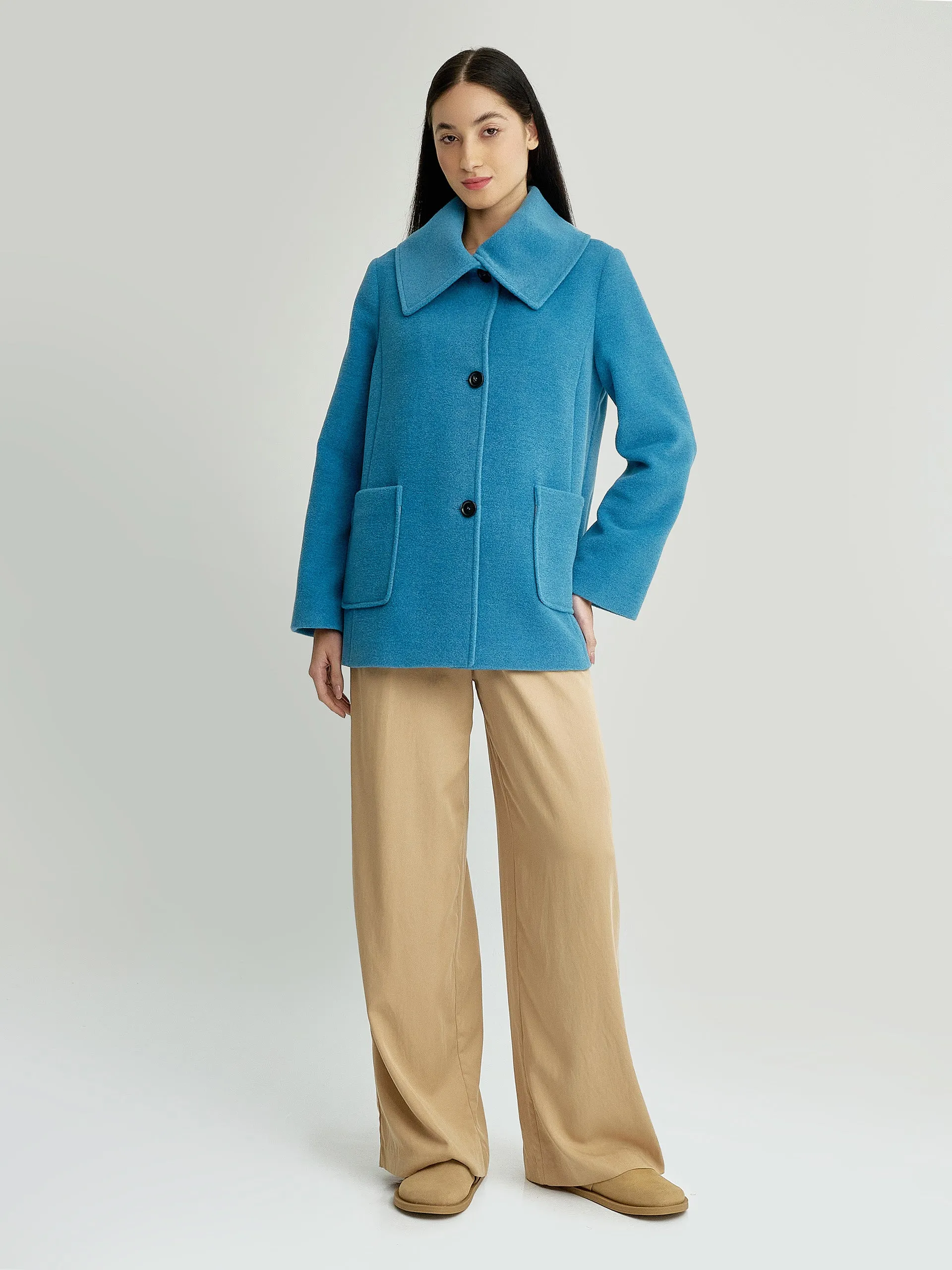 Yvanna Coat Baby Alpaca & Wool Color Light Blue